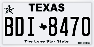 TX license plate BDI8470