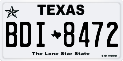 TX license plate BDI8472