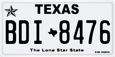 TX license plate BDI8476