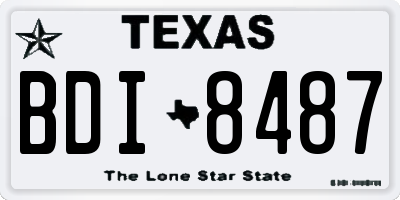 TX license plate BDI8487