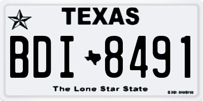 TX license plate BDI8491