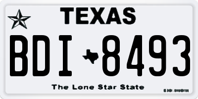 TX license plate BDI8493