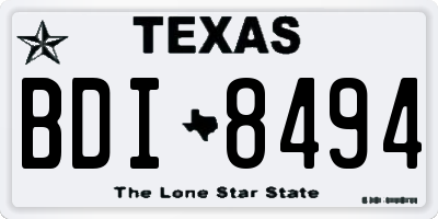 TX license plate BDI8494