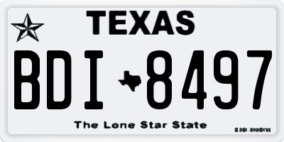 TX license plate BDI8497