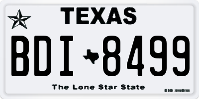 TX license plate BDI8499
