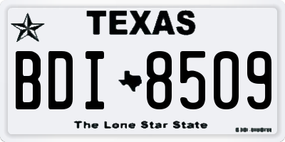 TX license plate BDI8509