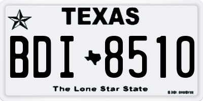 TX license plate BDI8510