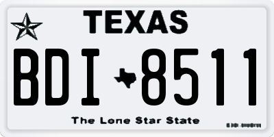 TX license plate BDI8511