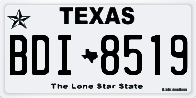 TX license plate BDI8519