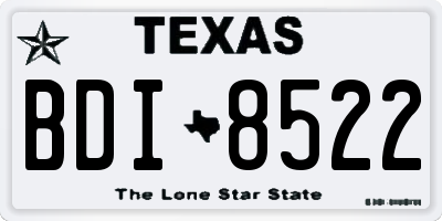 TX license plate BDI8522