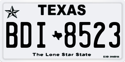 TX license plate BDI8523