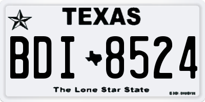 TX license plate BDI8524