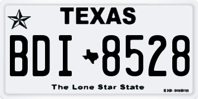 TX license plate BDI8528