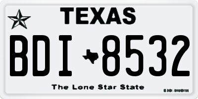 TX license plate BDI8532