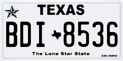 TX license plate BDI8536