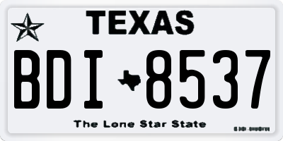 TX license plate BDI8537