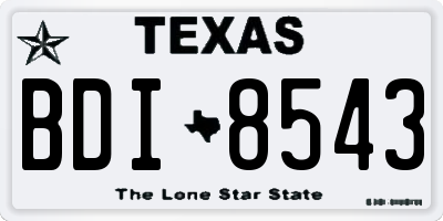 TX license plate BDI8543