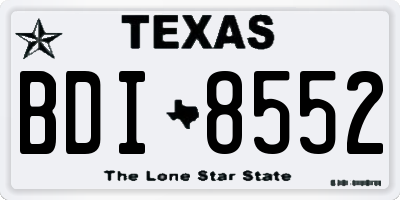TX license plate BDI8552