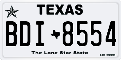 TX license plate BDI8554