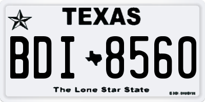 TX license plate BDI8560