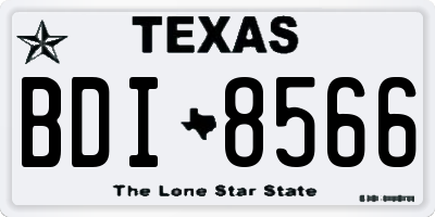 TX license plate BDI8566