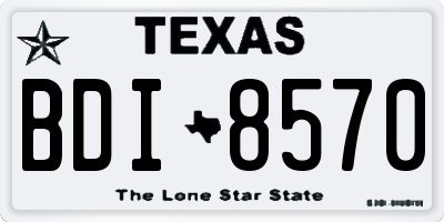 TX license plate BDI8570