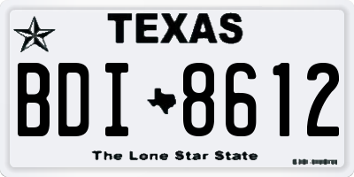 TX license plate BDI8612