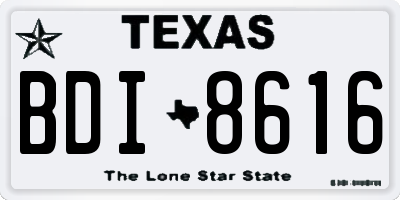 TX license plate BDI8616