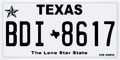 TX license plate BDI8617