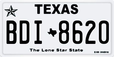 TX license plate BDI8620