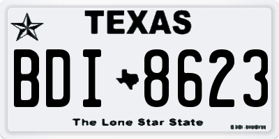 TX license plate BDI8623