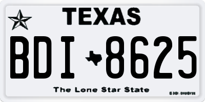 TX license plate BDI8625