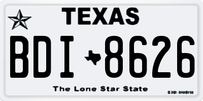 TX license plate BDI8626