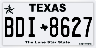 TX license plate BDI8627