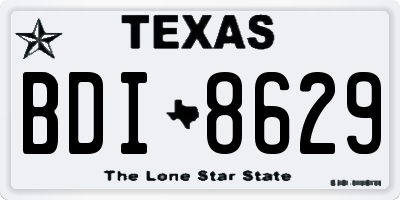 TX license plate BDI8629