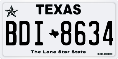 TX license plate BDI8634