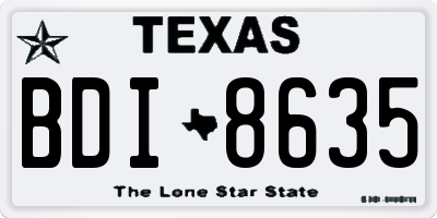 TX license plate BDI8635
