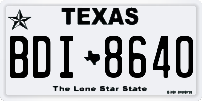TX license plate BDI8640