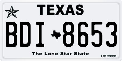 TX license plate BDI8653