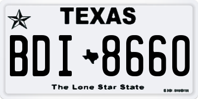 TX license plate BDI8660