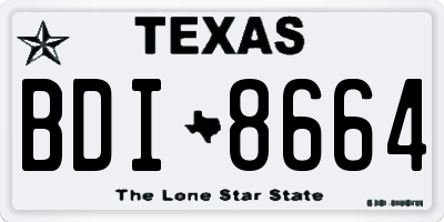 TX license plate BDI8664
