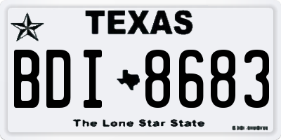 TX license plate BDI8683
