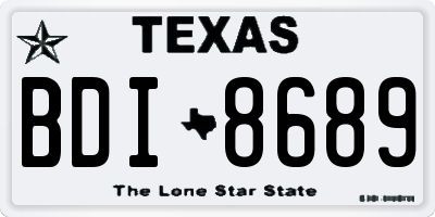 TX license plate BDI8689
