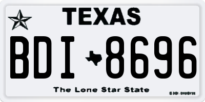TX license plate BDI8696