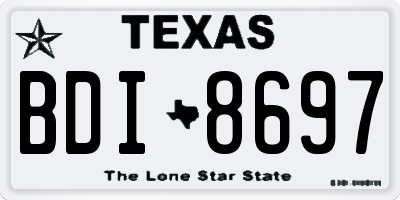 TX license plate BDI8697