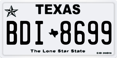 TX license plate BDI8699