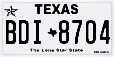 TX license plate BDI8704