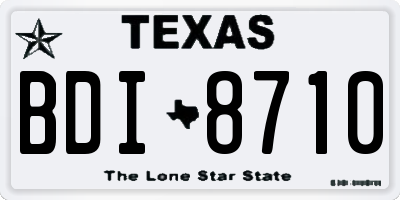 TX license plate BDI8710