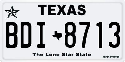 TX license plate BDI8713