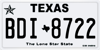 TX license plate BDI8722